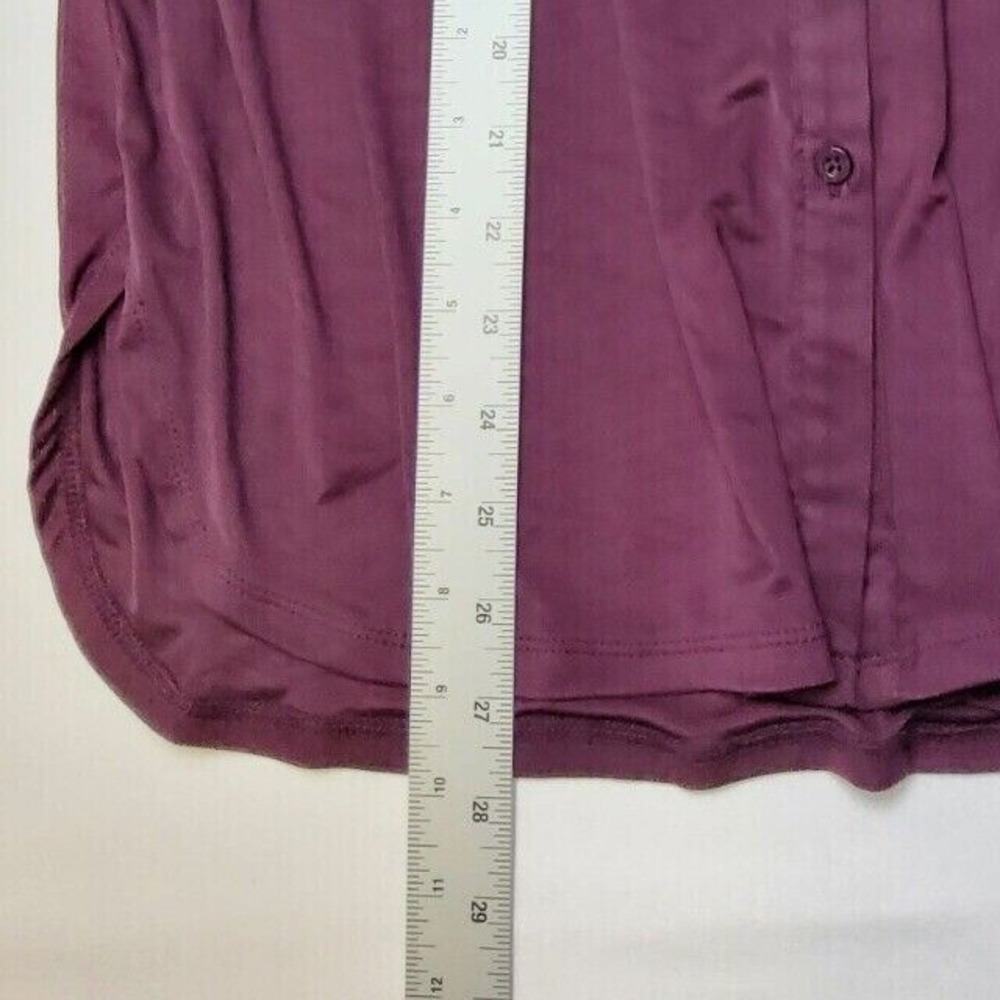 Calvin Klein Top Womens XL Plum Chiffon Long Sleeve Casual Button Up Blouse NWT - Picture 10 of 11
